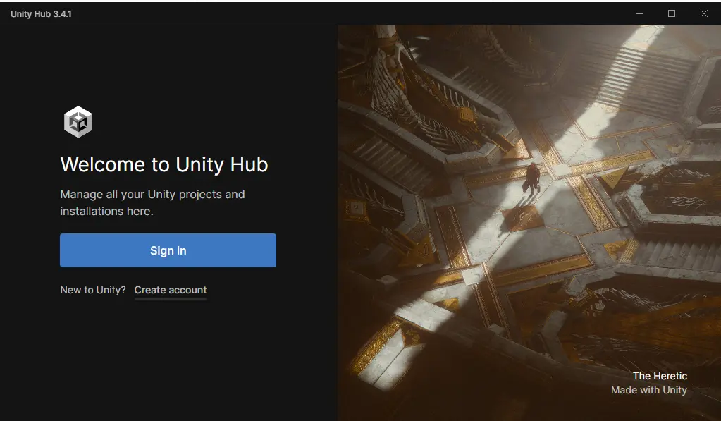 Sign In to Unity